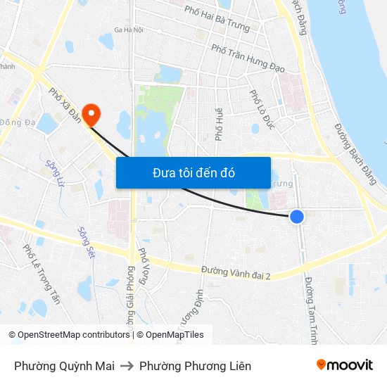 Phường Quỳnh Mai to Phường Phương Liên map