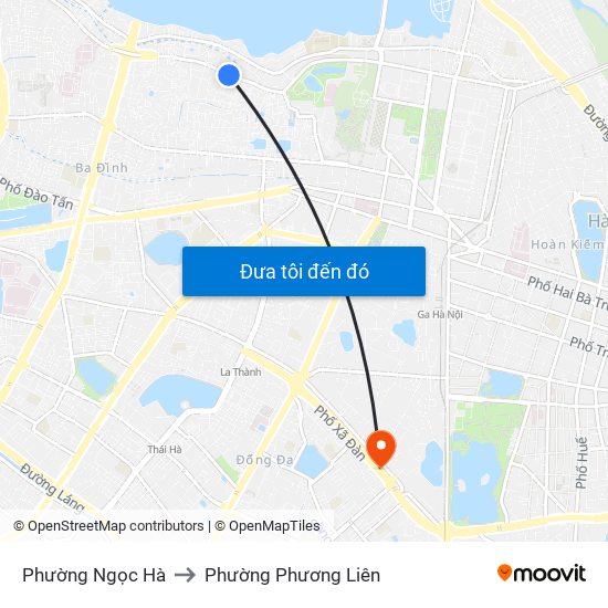 Phường Ngọc Hà to Phường Phương Liên map