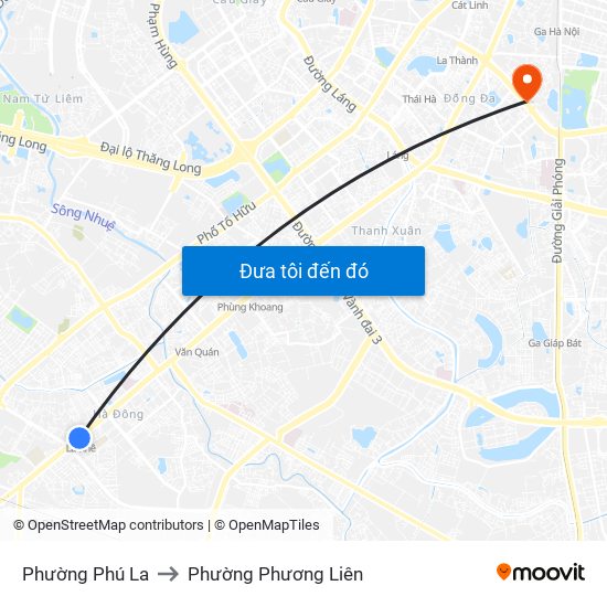 Phường Phú La to Phường Phương Liên map