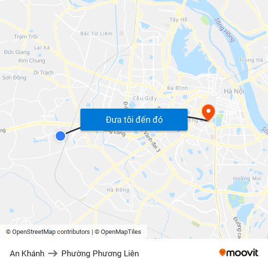An Khánh to Phường Phương Liên map