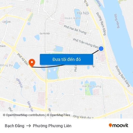 Bạch Đằng to Phường Phương Liên map