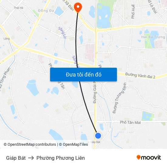 Giáp Bát to Phường Phương Liên map