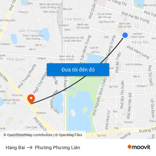 Hàng Bài to Phường Phương Liên map