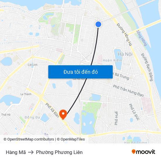 Hàng Mã to Phường Phương Liên map