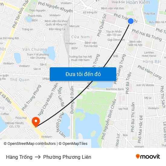 Hàng Trống to Phường Phương Liên map