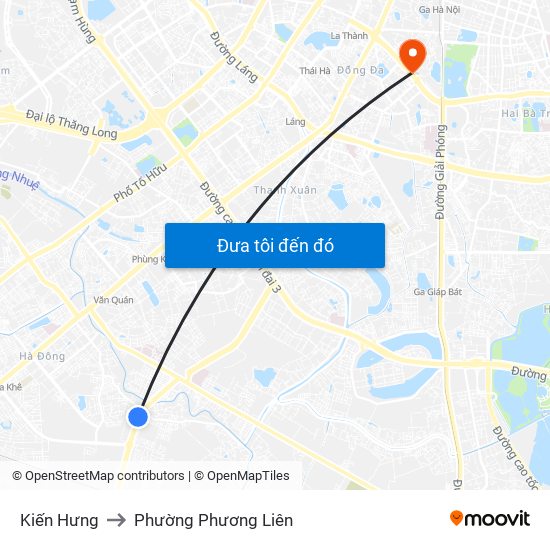 Kiến Hưng to Phường Phương Liên map