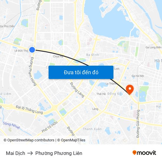 Mai Dịch to Phường Phương Liên map