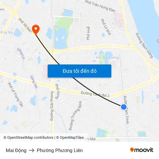 Mai Động to Phường Phương Liên map