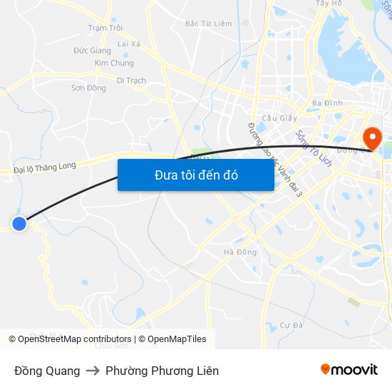 Đồng Quang to Phường Phương Liên map