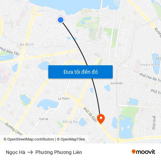 Ngọc Hà to Phường Phương Liên map