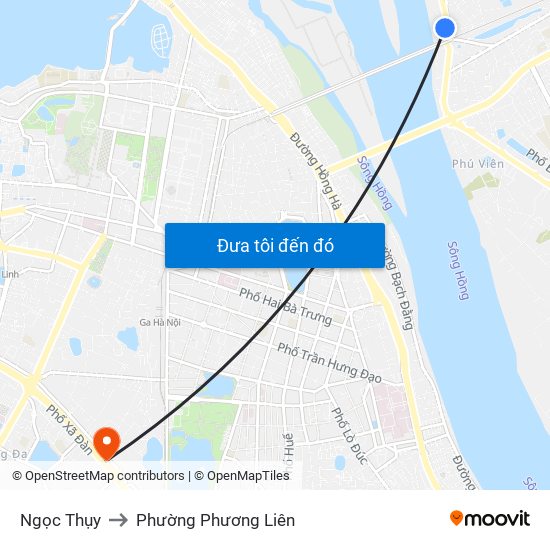 Ngọc Thụy to Phường Phương Liên map