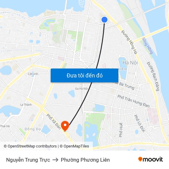 Nguyễn Trung Trực to Phường Phương Liên map