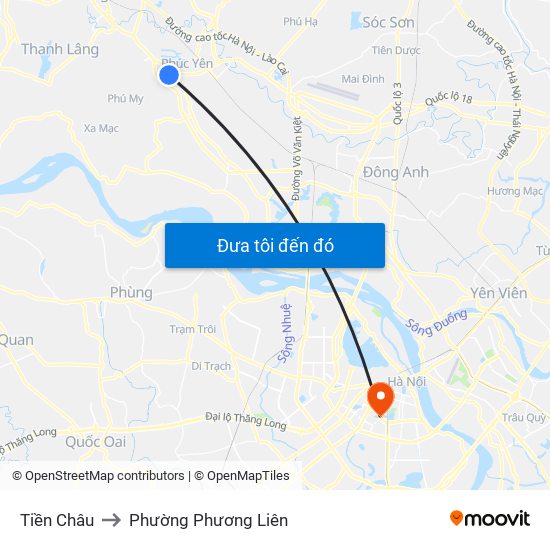 Tiền Châu to Phường Phương Liên map