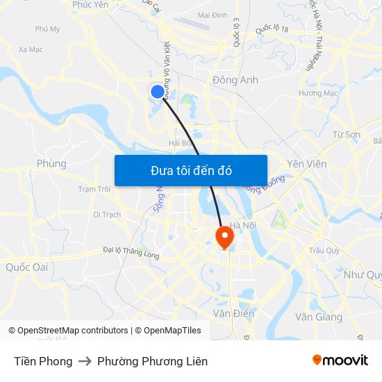 Tiền Phong to Phường Phương Liên map