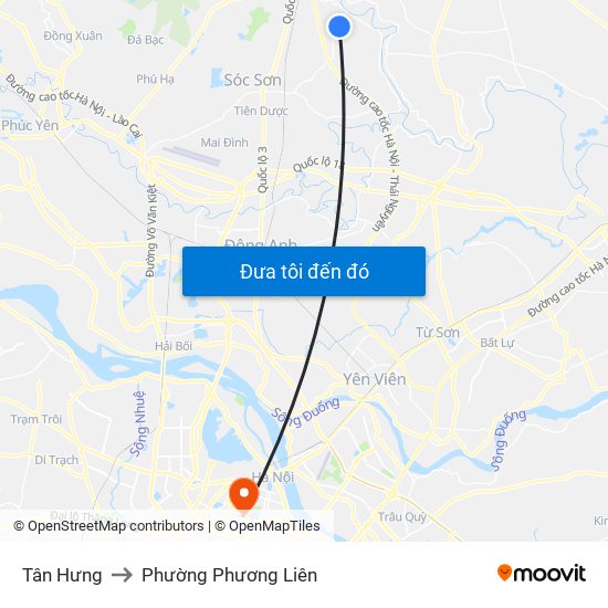 Tân Hưng to Phường Phương Liên map