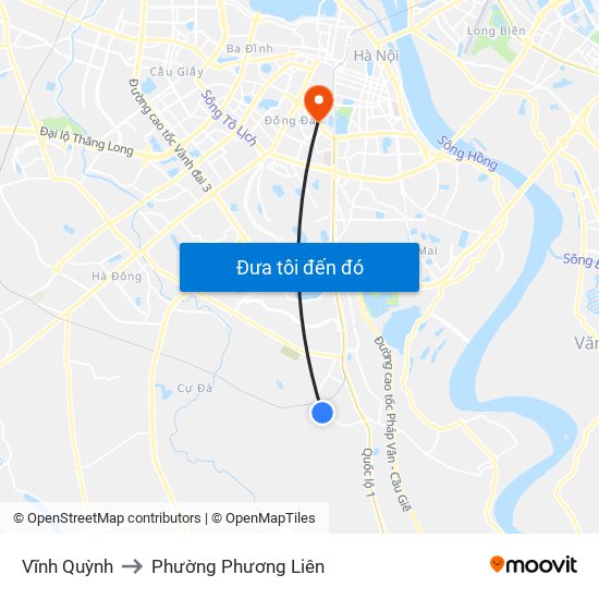 Vĩnh Quỳnh to Phường Phương Liên map