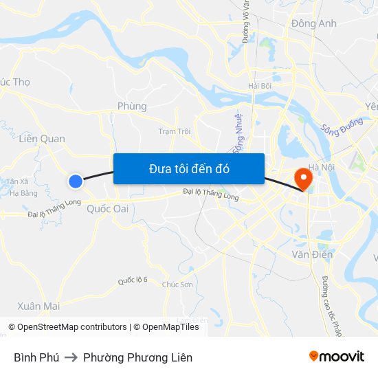 Bình Phú to Phường Phương Liên map