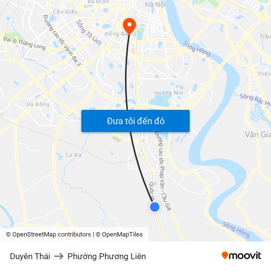 Duyên Thái to Phường Phương Liên map