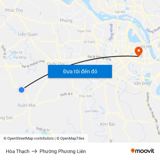 Hòa Thạch to Phường Phương Liên map