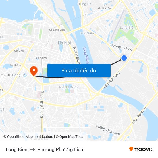 Long Biên to Phường Phương Liên map