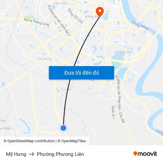 Mỹ Hưng to Phường Phương Liên map