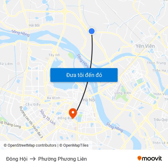 Đông Hội to Phường Phương Liên map