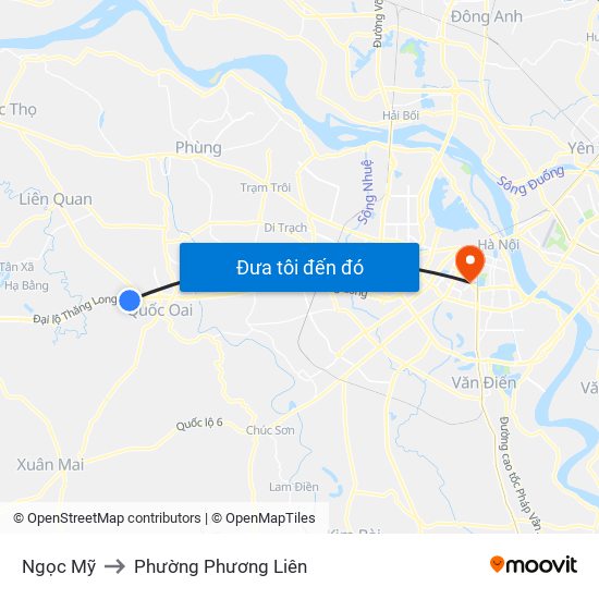 Ngọc Mỹ to Phường Phương Liên map