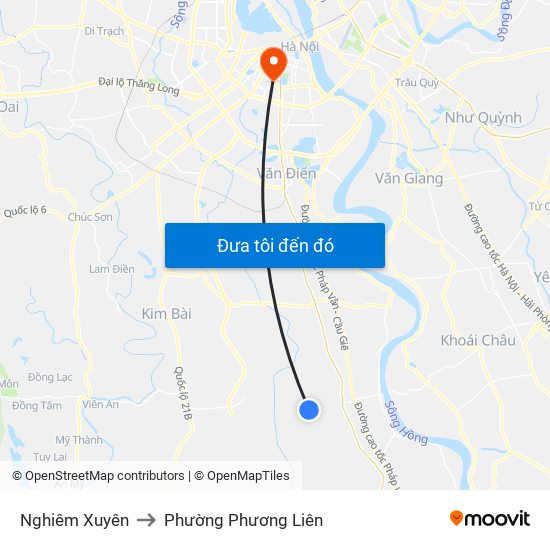 Nghiêm Xuyên to Phường Phương Liên map