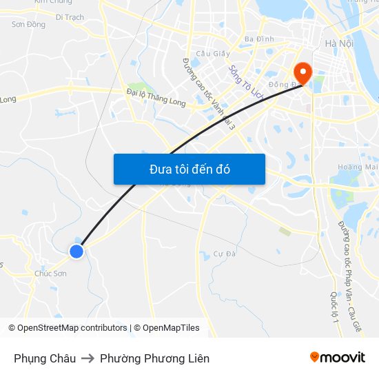 Phụng Châu to Phường Phương Liên map