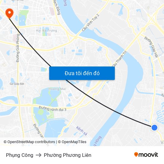 Phụng Công to Phường Phương Liên map