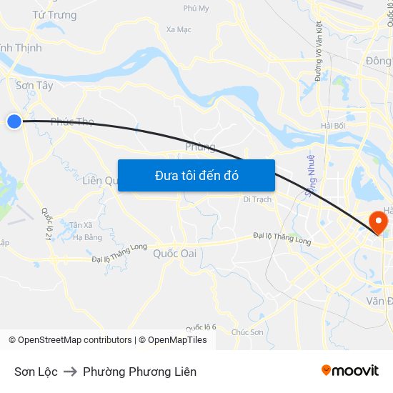 Sơn Lộc to Phường Phương Liên map