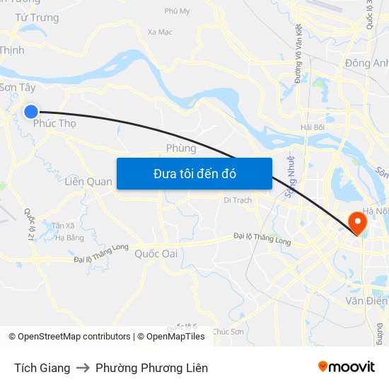Tích Giang to Phường Phương Liên map