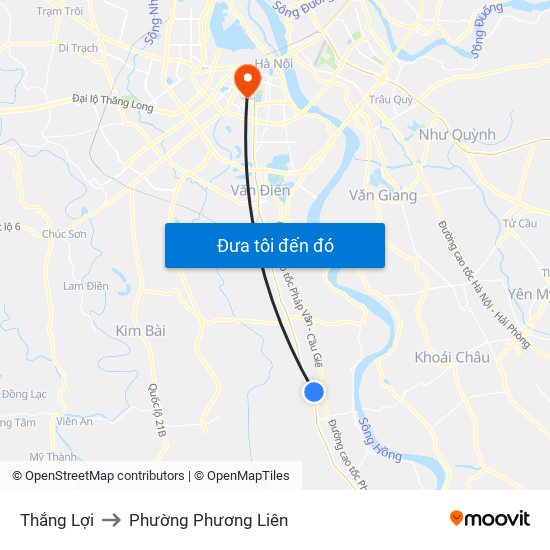 Thắng Lợi to Phường Phương Liên map