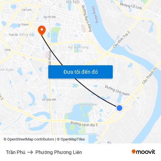 Trần Phú to Phường Phương Liên map