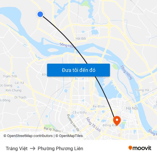 Tráng Việt to Phường Phương Liên map