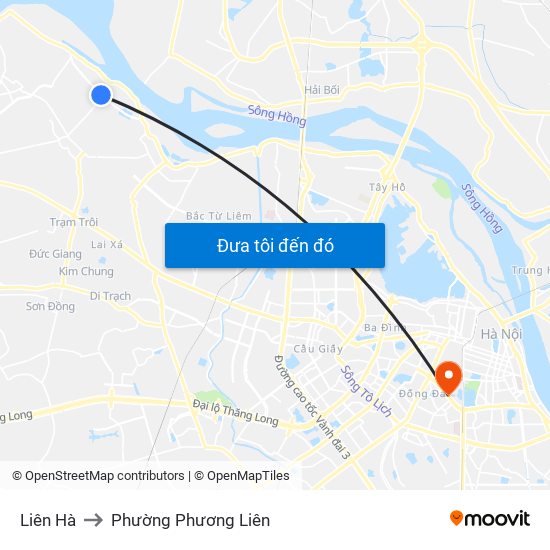 Liên Hà to Phường Phương Liên map