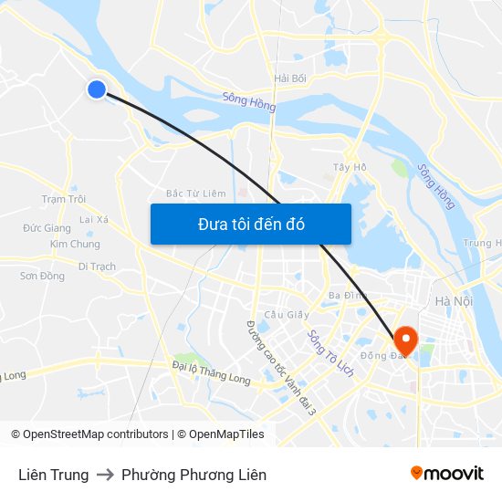 Liên Trung to Phường Phương Liên map