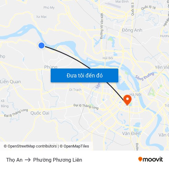 Thọ An to Phường Phương Liên map