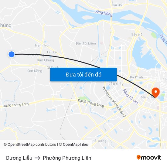 Dương Liễu to Phường Phương Liên map