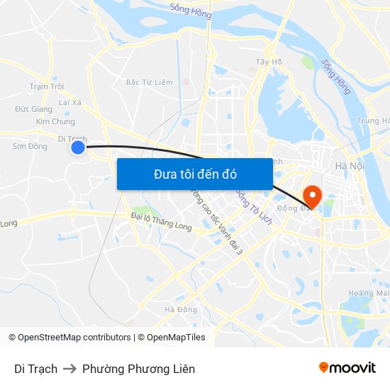 Di Trạch to Phường Phương Liên map