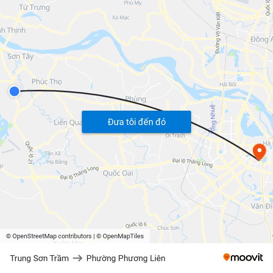 Trung Sơn Trầm to Phường Phương Liên map