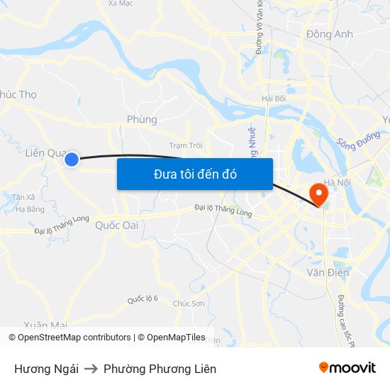 Hương Ngải to Phường Phương Liên map