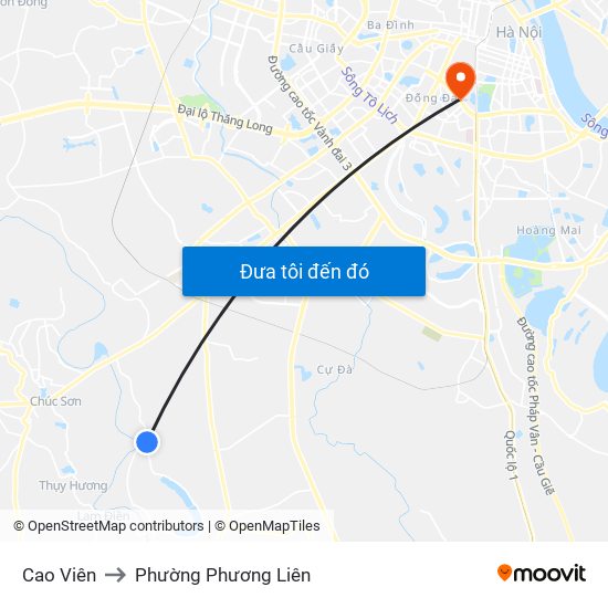 Cao Viên to Phường Phương Liên map