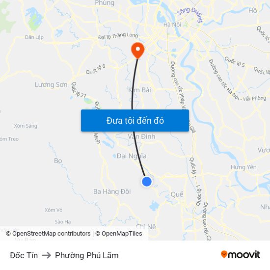 Đốc Tín to Phường Phú Lãm map