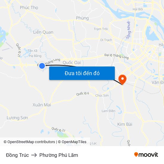 Đồng Trúc to Phường Phú Lãm map