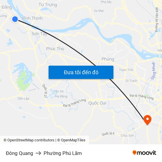 Đông Quang to Phường Phú Lãm map