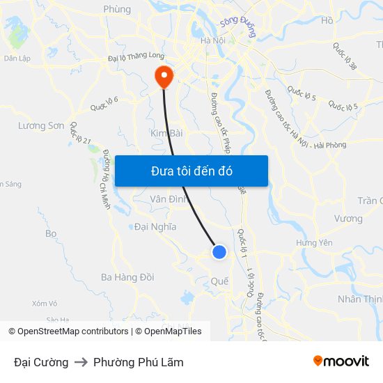 Đại Cường to Phường Phú Lãm map