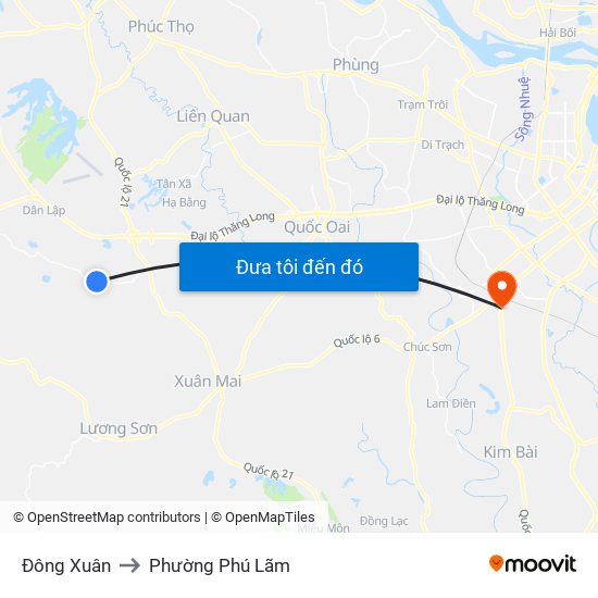 Đông Xuân to Phường Phú Lãm map