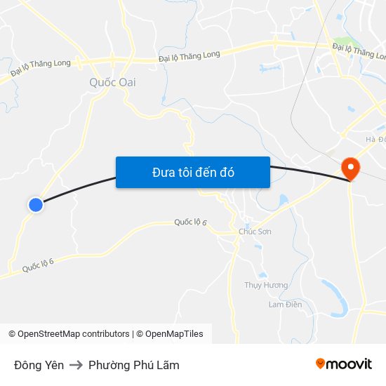 Đông Yên to Phường Phú Lãm map