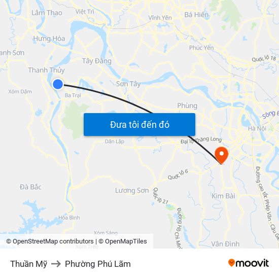 Thuần Mỹ to Phường Phú Lãm map